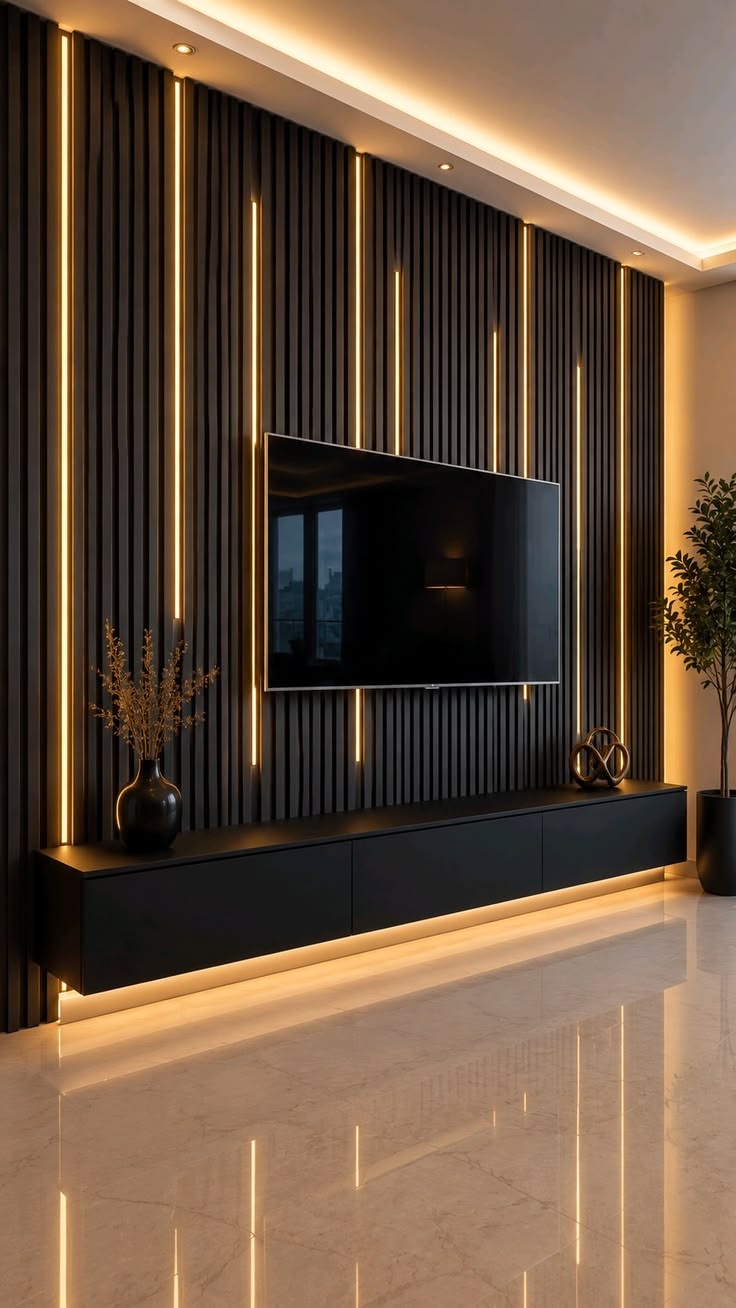 Premium WPC wall panels with modern wood-inspired interior design