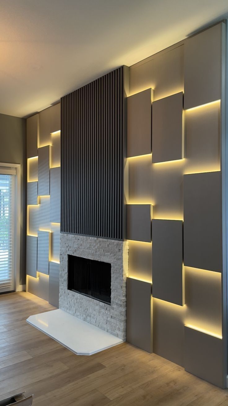 Three-dimensional decorative wall panels with modern architectural texture