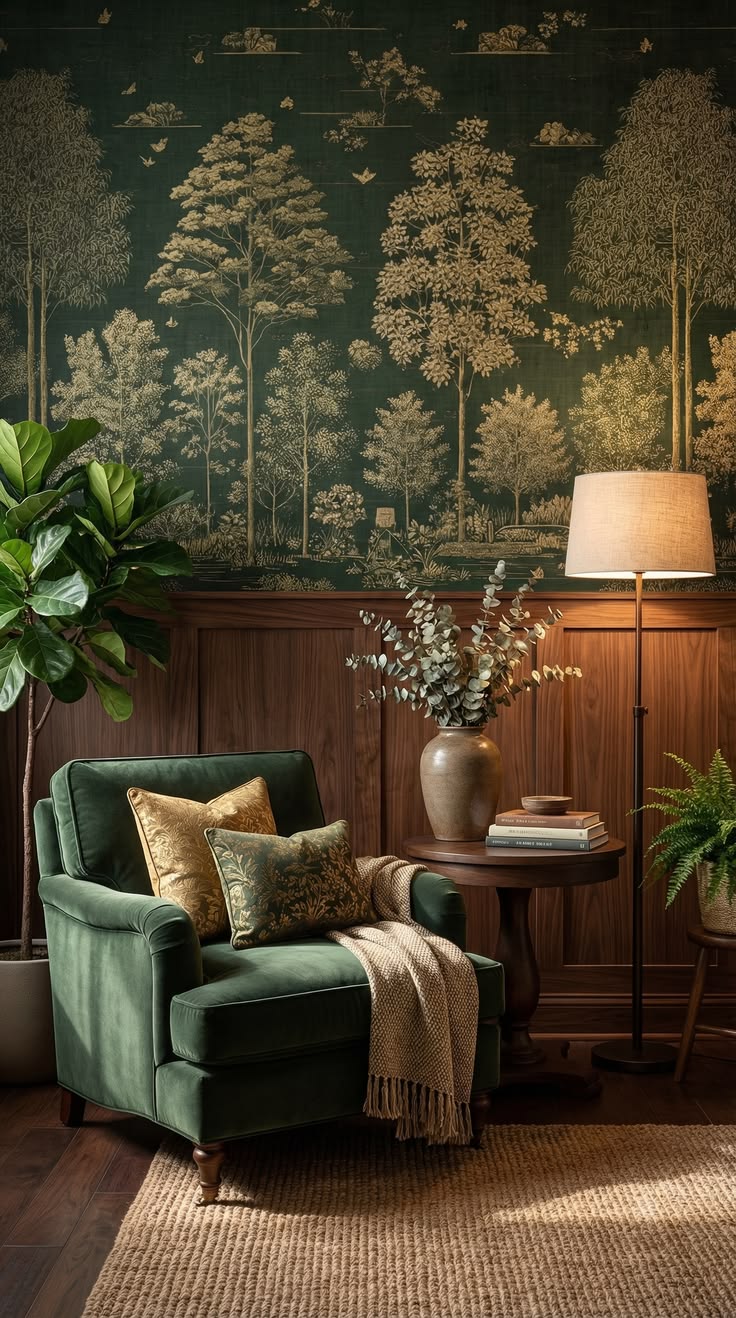 Elegant decorative wallpaper and modern interior wall design