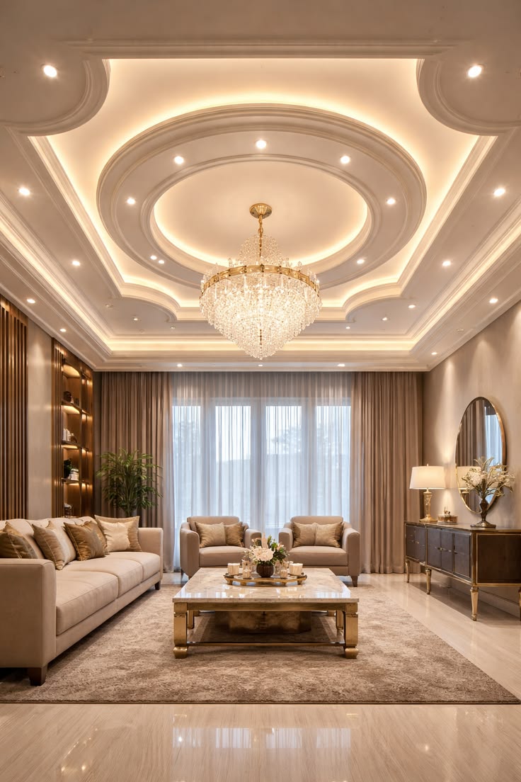 Ceiling with recessed lighting