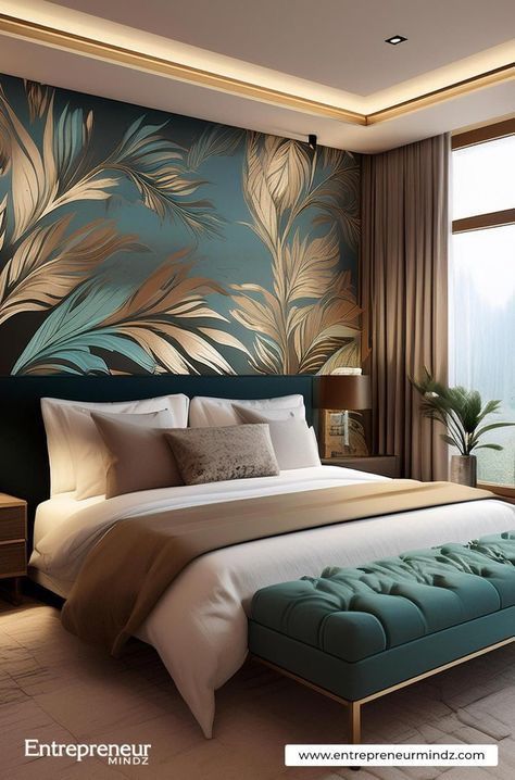 Luxury neutral interior with sophisticated decorative wall finishes