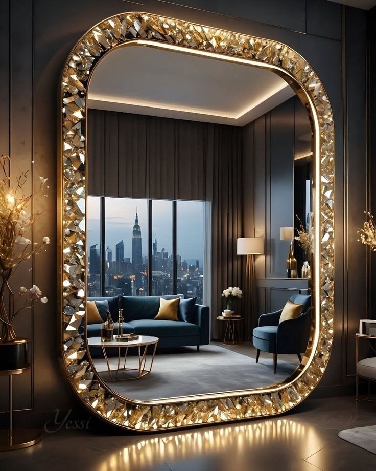 Elegant decorative mirror styling in a modern interior